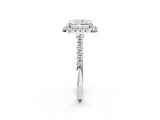 White gold Radiant Cut Halo Pave Diamond Engagement Ring with Four-Prong Setting_10