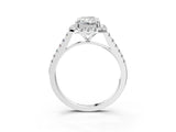 White gold Radiant Cut Halo Pave Diamond Engagement Ring with Four-Prong Setting_11