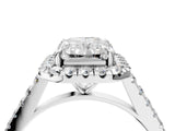 White gold Radiant Cut Halo Pave Diamond Engagement Ring with Four-Prong Setting_12