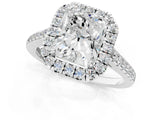 White gold Radiant Cut Halo Pave Diamond Engagement Ring with Four-Prong Setting_9