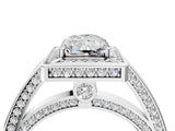 White gold Radiant Cut Halo Pave Split Shank Prong Setting Ring_65