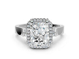Platinum 2.04 Carat E VVS2 Round Halo Round Diamond Twist Band with Four-Prong Setting