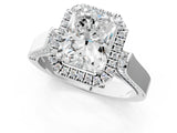 Platinum 2.04 Carat E VVS2 Round Halo Round Diamond Twist Band with Four-Prong Setting