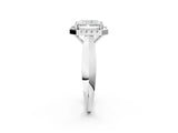 White gold Radiant Cut Halo Solitaire Engagement Ring with Square Band and Four-Prong Setting_104
