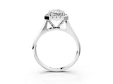 White gold Radiant Cut Halo Solitaire Engagement Ring with Square Band and Four-Prong Setting_105