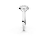 White gold Radiant Cut Halo Solitaire Engagement Ring with Square Band and Four-Prong Setting_14