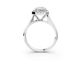 White gold Radiant Cut Halo Solitaire Engagement Ring with Square Band and Four-Prong Setting_15