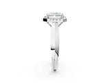 White gold Radiant Cut Halo Solitaire Engagement Ring with Square Band and Four-Prong Setting_150
