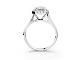 White gold Radiant Cut Halo Solitaire Engagement Ring with Square Band and Four-Prong Setting_151