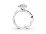 White gold Radiant Cut Halo Split Shank Prong Setting Ring_115
