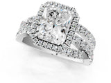White gold Radiant Cut Halo Split Shank Prong Setting Ring_13