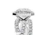 White gold Radiant Cut Halo Split Shank Prong Setting Ring_17