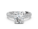 White gold Radiant Cut Pave Diamond Engagement Ring with Channel Set Band and Four-Prong Setting_26