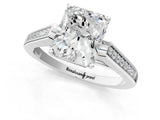 White gold Radiant Cut Solitaire Cathedral Diamond Engagement Ring with Channel-Set Band and Four-Prong Setting_4