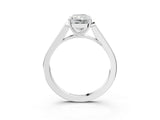 White gold Radiant Cut Solitaire Cathedral Diamond Engagement Ring with Channel-Set Band and Four-Prong Setting_6