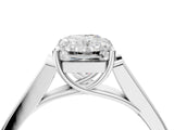 White gold Radiant Cut Solitaire Cathedral Diamond Engagement Ring with Channel-Set Band and Four-Prong Setting_7