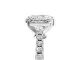 White gold Radiant Cut Solitaire Diamond Engagement Ring with Pave Band and Four-Prong Setting_214