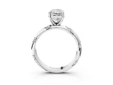 White gold Radiant Cut Solitaire Diamond Engagement Ring with Twisted Pave Band and Four-Prong Setting_10