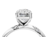 White gold Radiant Cut Solitaire Diamond Engagement Ring with Twisted Pave Band and Four-Prong Setting_11