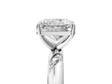 White gold Radiant Cut Solitaire Diamond Engagement Ring with Twisted Pave Band and Four-Prong Setting_12