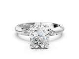 White gold Radiant Cut Solitaire Diamond Engagement Ring with Twisted Pave Band and Four-Prong Setting_7