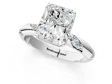 White gold Radiant Cut Solitaire Diamond Engagement Ring with Twisted Pave Band and Four-Prong Setting_8