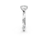 White gold Radiant Cut Solitaire Diamond Engagement Ring with Twisted Pave Band and Four-Prong Setting_9