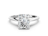 White gold Radiant Cut Solitaire Diamond Ring with Six-Prong Setting and Classic Band_19