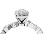 White gold Radiant Cut Solitaire Diamond Twisted Band with Pave Setting_105