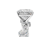 White gold Radiant Cut Solitaire Diamond Twisted Band with Pave Setting_106