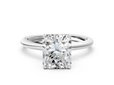White gold Radiant Cut Solitaire Engagement Ring with Four-Prong Setting and Classic Band_53