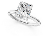White gold Radiant Cut Solitaire Engagement Ring with Four-Prong Setting and Classic Band_54