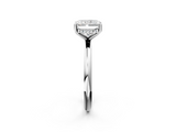 White gold Radiant Cut Solitaire Engagement Ring with Four-Prong Setting and Classic Band_55