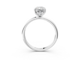 White gold Radiant Cut Solitaire Engagement Ring with Four-Prong Setting and Classic Band_56