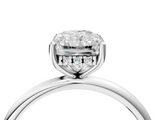 White gold Radiant Cut Solitaire Engagement Ring with Four-Prong Setting and Classic Band_57