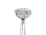 White gold Radiant Cut Solitaire Engagement Ring with Four-Prong Setting and Classic Band_58