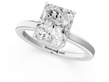 White gold Radiant Cut Solitaire Engagement Ring with Four-Prong Setting on a Classic Band_54