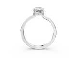White gold Radiant Cut Solitaire Engagement Ring with Four-Prong Setting on a Classic Band_56