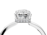 White gold Radiant Cut Solitaire Engagement Ring with Four-Prong Setting on a Classic Band_57