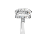 White gold Radiant Cut Solitaire Engagement Ring with Four-Prong Setting on a Classic Band_58