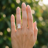 White gold Radiant Cut Solitaire Engagement Ring with Four-Prong Setting on a Classic Band_82