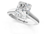 White gold Radiant Cut Solitaire Engagement Ring with Tapered Band and Four-Prong Setting_4