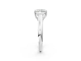 White gold Radiant Cut Solitaire Engagement Ring with Tapered Band and Four-Prong Setting_5