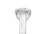 White gold Radiant Cut Solitaire Engagement Ring with Tapered Band and Four-Prong Setting_8