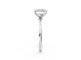White gold Radiant Cut Solitaire Engagement Ring with Thin Band and Four-Prong Setting_5