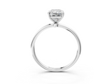 White gold Radiant Cut Solitaire Engagement Ring with Thin Band and Four-Prong Setting_6