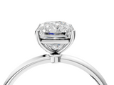White gold Radiant Cut Solitaire Engagement Ring with Thin Band and Four-Prong Setting_7