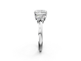 White gold Radiant Cut Solitaire Floral Diamond Ring with Four-Prong Setting_70