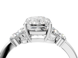 White gold Radiant Cut Solitaire Floral Diamond Ring with Four-Prong Setting_72