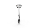 White gold Radiant Cut Solitaire Ring with Cathedral Band and Four-Prong Setting_113